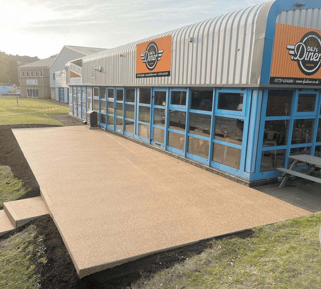 After photo of a diner's commercial resin project in Swansea