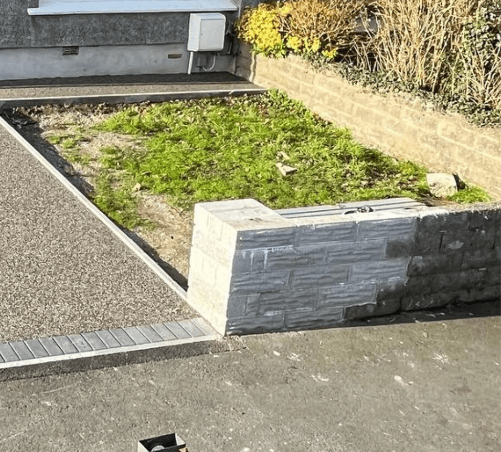 After photo of a wall project in Swansea