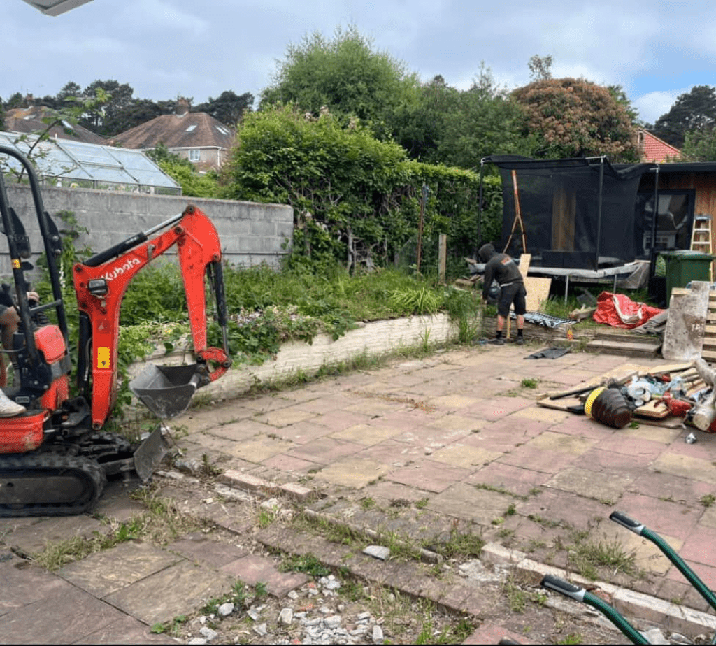 Before photo of a fencing project in Swansea