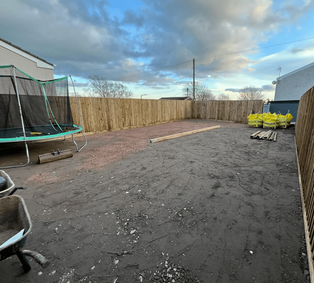 Before photo of an astroturf project in Swansea